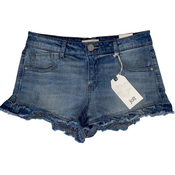 Jolt Pants - Jolt Ladies Ruffled Bottom Zip Jr Jean Shorts Jr Sz 9 Available New w tags
